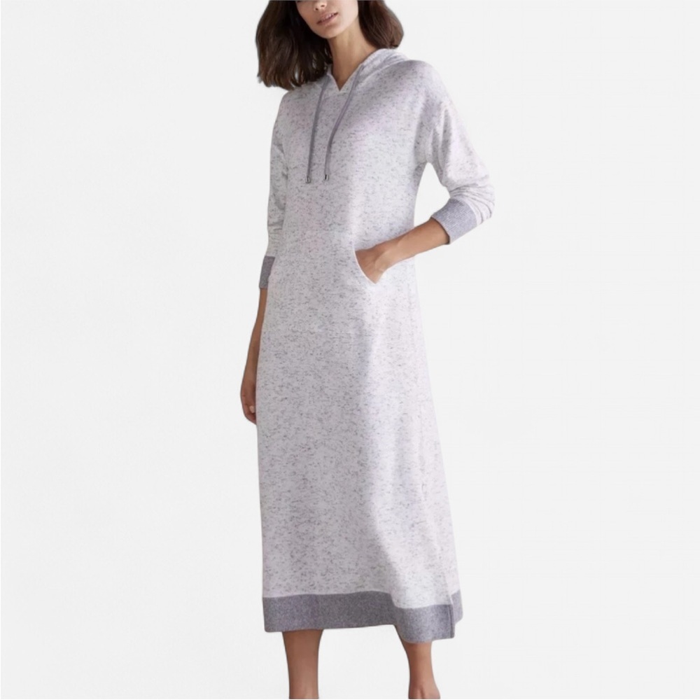 Soft Surroundings Heathered Gray Hooded Lounge Dress